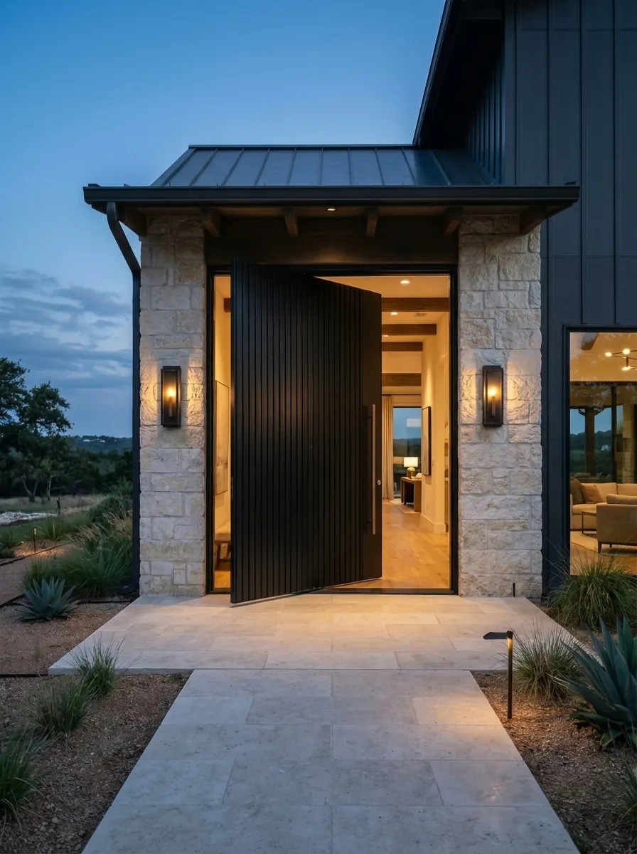 Solid pivot door detail